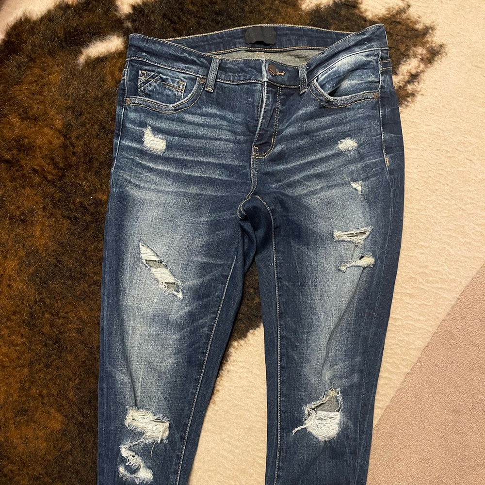 Buckle Black ankle skinny distressed jeans